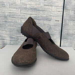 Sesto‎ Meucci Sz 5.5 Brown Slip On Mary Jane Flats Shoes Made in Italy